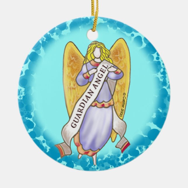 Ornamento De Cerâmica Christian Guardian Angel Ornament (Frente)
