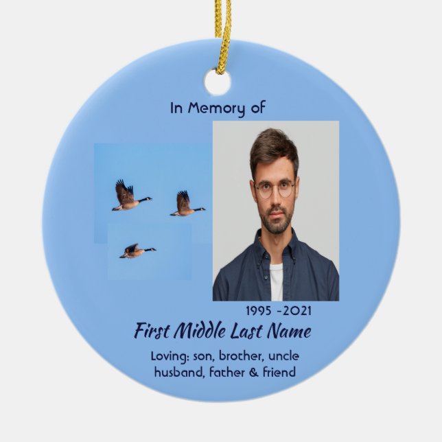 Ornamento De Cerâmica Christian Memorial Keepsake Canada Goose Outdoors (Frente)