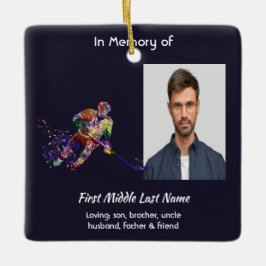 Ornamento De Cerâmica Christian Memorial Keepsake Hockey Player Sport