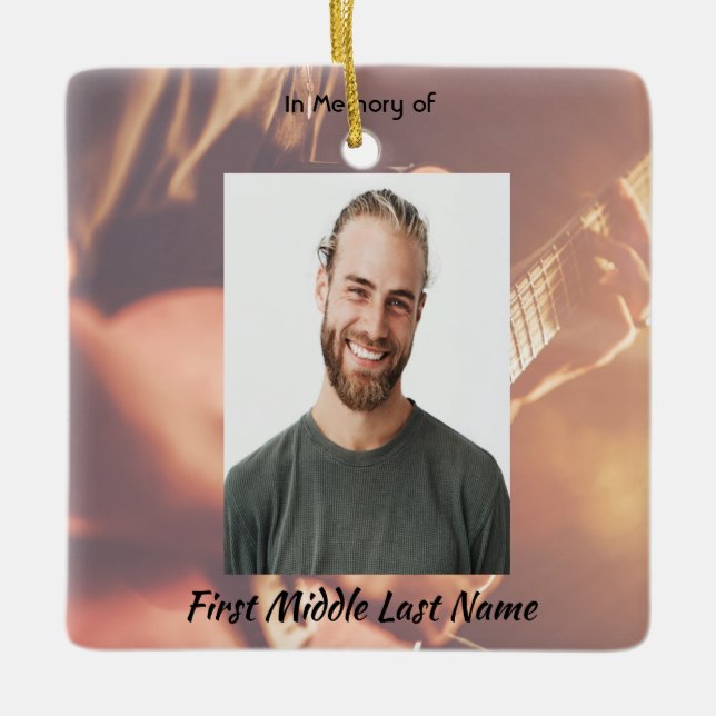 Ornamento De Cerâmica Christian Memorial Keepsake Musician Piano Guitar (Frente)