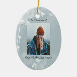 Ornamento De Cerâmica Christian Memorial Keepsasaara Dragonfly White Flo