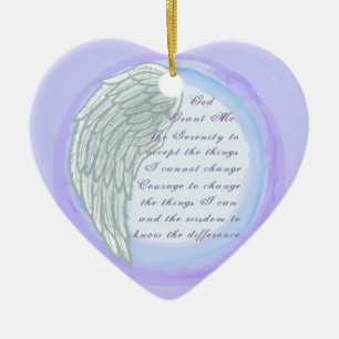 Ornamento De Cerâmica Christian Serenity Prayer Wing