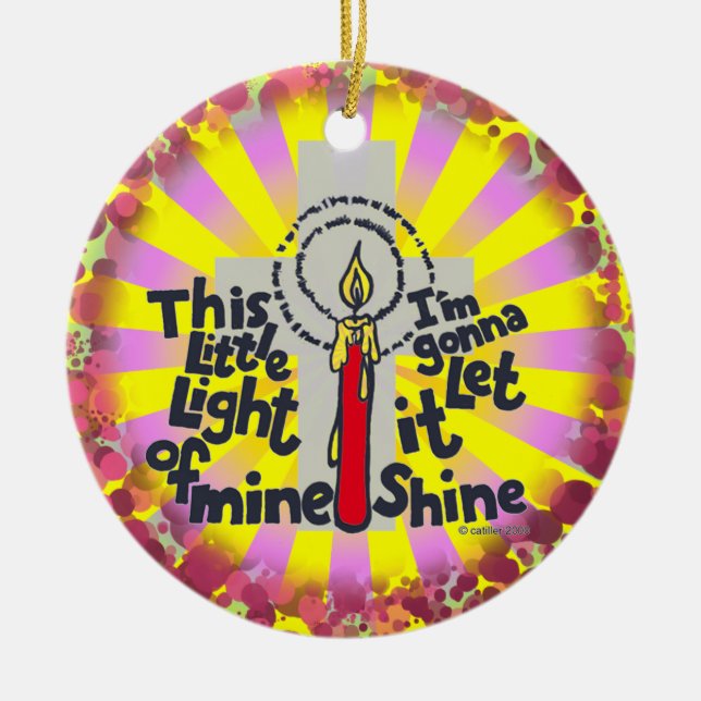 Ornamento De Cerâmica Christian This Little Light Ornament (Frente)
