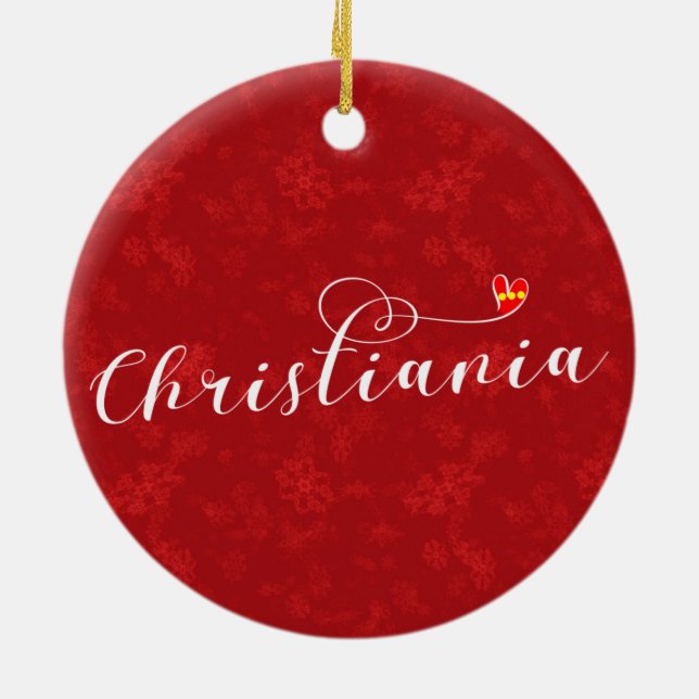 Ornamento De Cerâmica Christiania Flag Heart, Fristaden Christiania (Traseira)