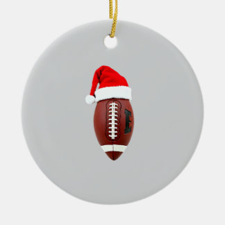 Ornamento De Cerâmica Christmas American Football Ball Santa Hat (3)