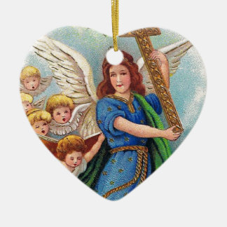 Ornamento De Cerâmica Christmas_angel_with_cross_1914.jpg