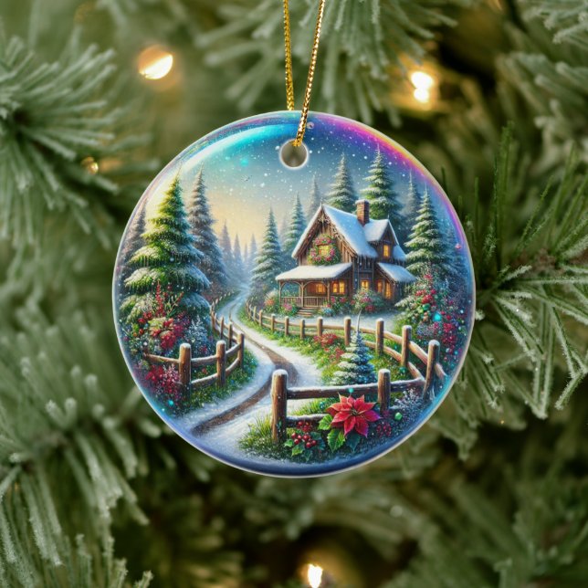 Ornamento De Cerâmica Christmas Collage (Árvore)