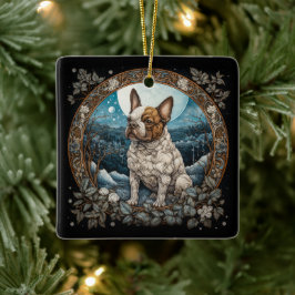Ornamento De Cerâmica Christmas Fantasy Frenchie