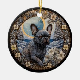 Ornamento De Cerâmica Christmas Fantasy Frenchie
