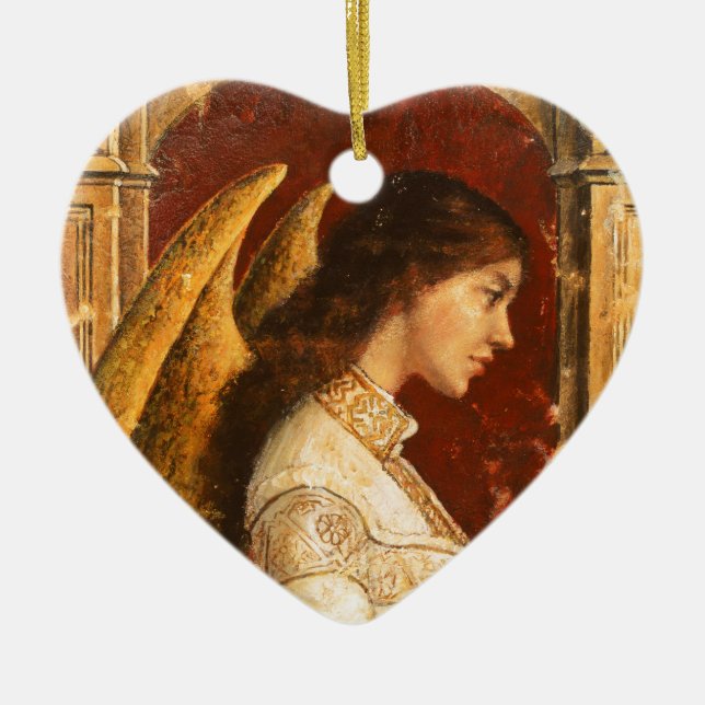 Ornamento De Cerâmica Christmas Fresco Angel (Frente)