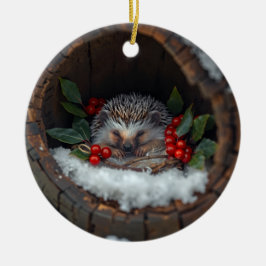 Ornamento De Cerâmica Christmas fun mice /hedgehog Holiday nature