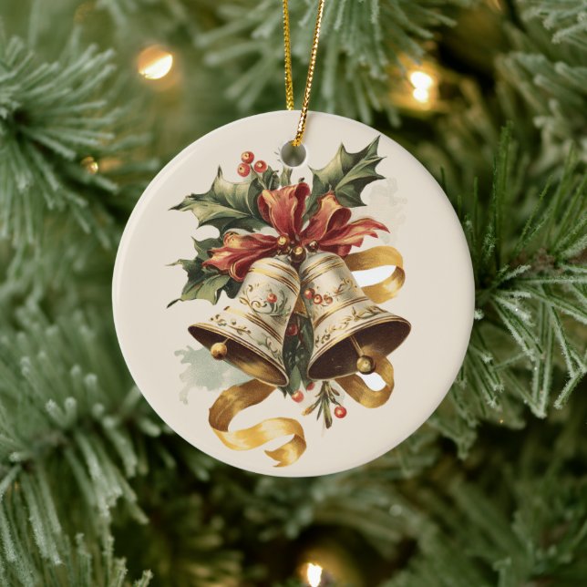 Ornamento De Cerâmica Christmas Holiday Bells Ornament (Árvore)