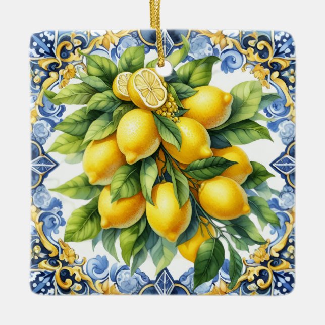Ornamento De Cerâmica Christmas Italian Lemons Ornament (Frente)