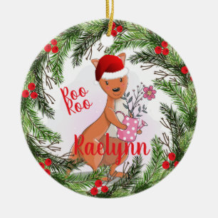 Ornamento De Cerâmica Christmas Kangaroo