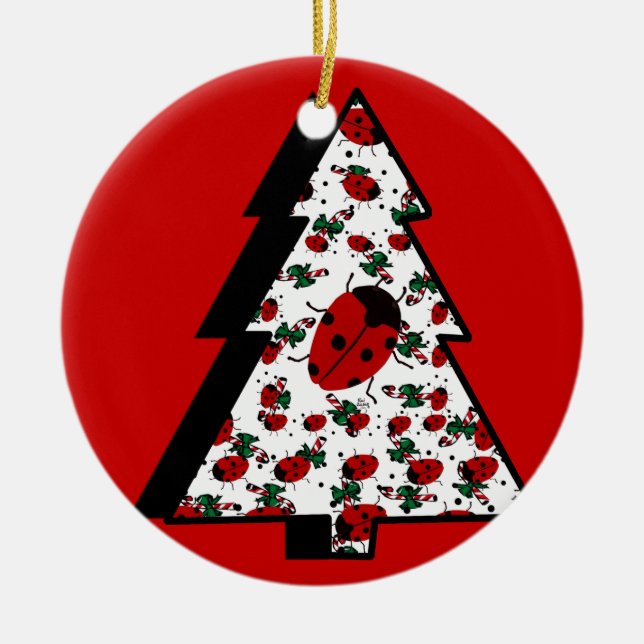 ORNAMENTO DE CERÂMICA CHRISTMAS LADYBUGS (Frente)