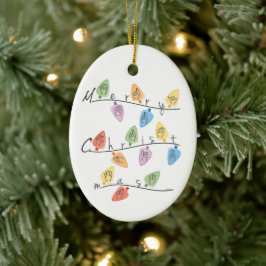 Ornamento De Cerâmica Christmas Lights in Sign Language