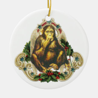 Ornamento De Cerâmica Christmas monkey
