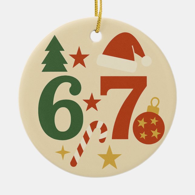 Ornamento De Cerâmica Christmas Ornament 6/7  (Frente)