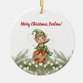 Ornamento De Cerâmica Christmas Ornament From the Elf