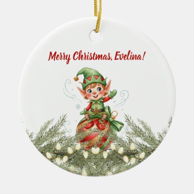 Ornamento De Cerâmica Christmas Ornament From the Elf (Frente)