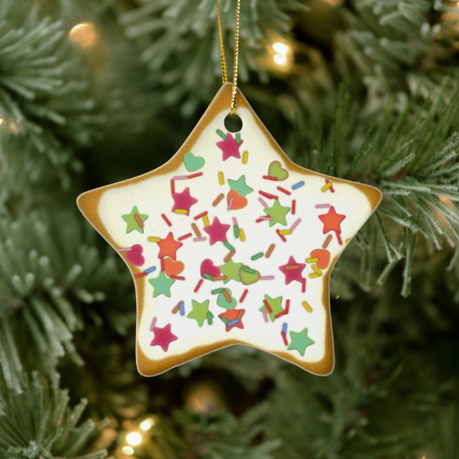 Ornamento De Cerâmica Christmas Ornament Star “Christmas Cookie” Var05 (Árvore)