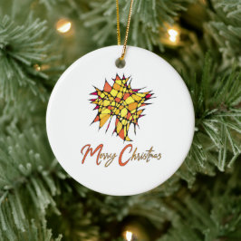 Ornamento De Cerâmica Christmas Ornament with Star Graphic