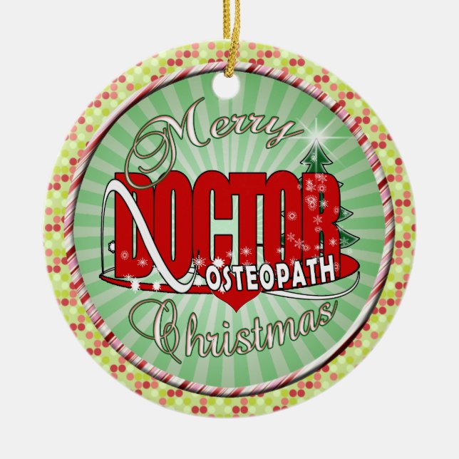 ORNAMENTO DE CERÂMICA CHRISTMAS OSTEOPATH MÉDICO (Frente)