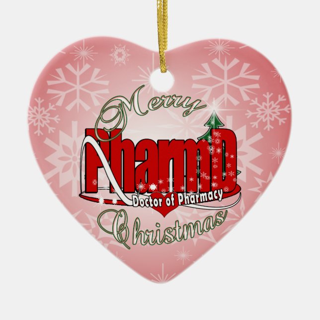 Ornamento De Cerâmica CHRISTMAS PharmD Médico de Farmácia (Frente)