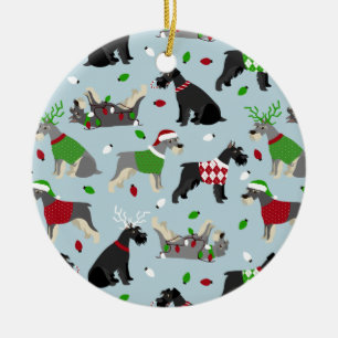 Ornamento De Cerâmica Christmas Schnauzer