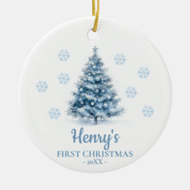 Ornamento De Cerâmica Christmas Tree Personalized Baby's First Christmas