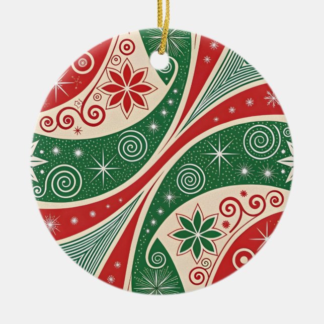 Ornamento De Cerâmica Christmas Vibes (Frente)