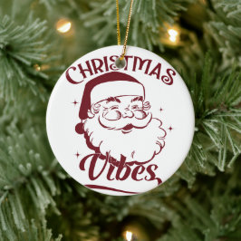 Ornamento De Cerâmica Christmas Vibes Vintage Design