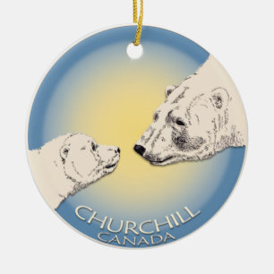 Ornamento De Cerâmica Churchill Canada Ornament Polar Bear Art Keepsaoke