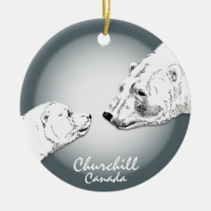 Ornamento De Cerâmica Churchill Canada Ornament Polar Bear Keepsaoket