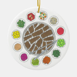 Ornamento De Cerâmica Churrasco coreano Barbecue - Comida de Banchan tor