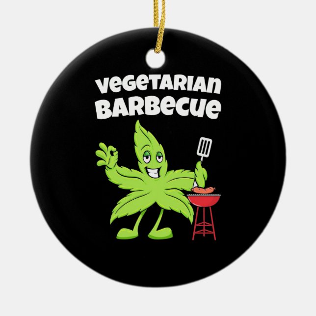 Ornamento De Cerâmica Churrasco Vegetariano (Frente)