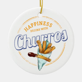 Ornamento De Cerâmica Churros Snack Vintage Dessert Retro Street Comida