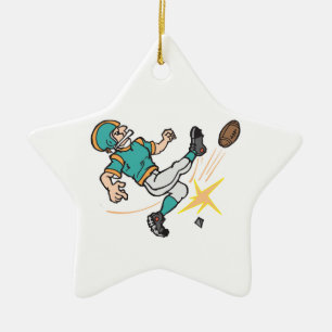 Ornamento De Cerâmica chutando jogador de futebol