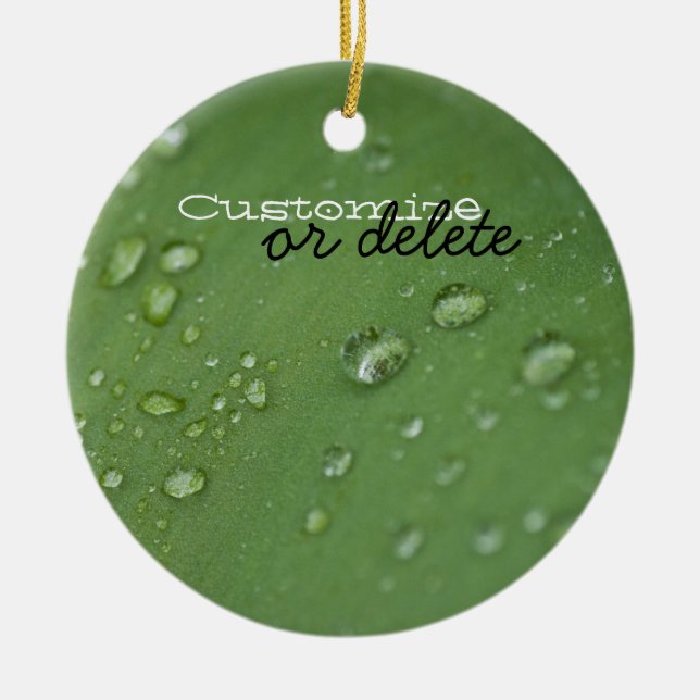 Ornamento De Cerâmica Chuva da manhã; Customizável (Frente)