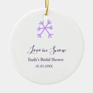Ornamento De Cerâmica Chuva de amor no casamento de neve flocos de neve