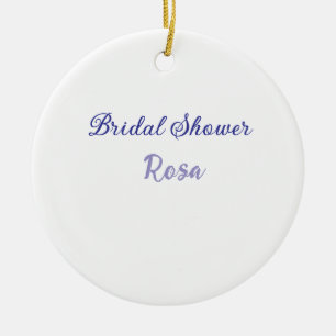 Ornamento De Cerâmica Chuva de presentes roxo adicionar nome data elegan