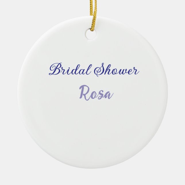 Ornamento De Cerâmica Chuva de presentes roxo adicionar nome data elegan (Frente)
