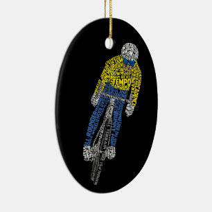Ornamento De Cerâmica Ciclista de Bicicletas de Arte Palavra