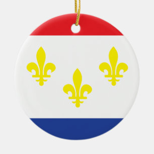 Ornamento De Cerâmica Cidade da bandeira de Nova Orleães