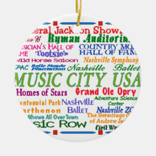 Ornamento De Cerâmica Cidade da música de Nashville