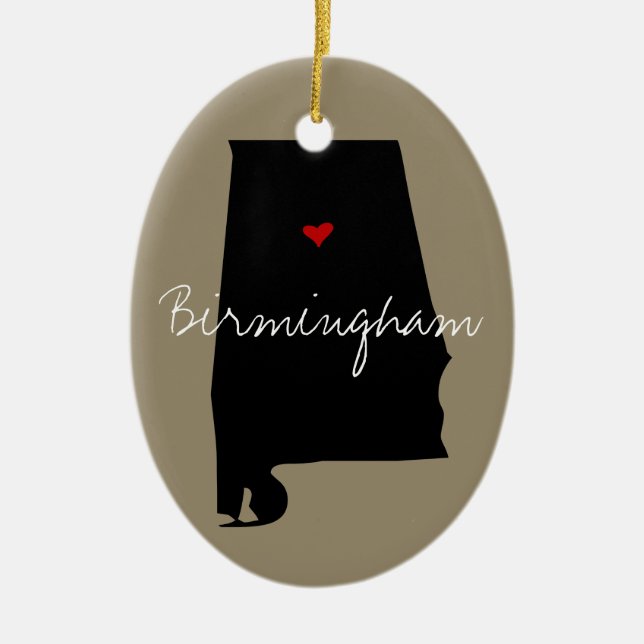 Ornamento De Cerâmica Cidade de Alabama (Frente)