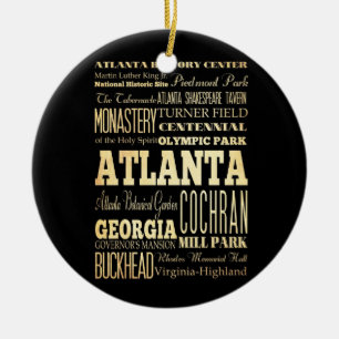 Ornamento De Cerâmica Cidade de Atlanta da arte da tipografia do estado