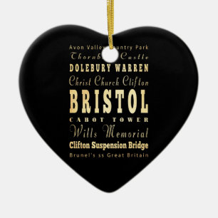 Ornamento De Cerâmica Cidade de Bristol da arte da tipografia de Reino