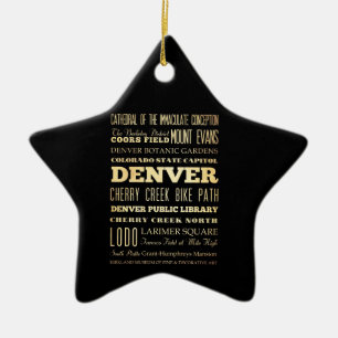 Ornamento De Cerâmica Cidade de Denver da arte da tipografia do estado