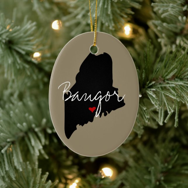 Ornamento De Cerâmica Cidade de Maine (Árvore)